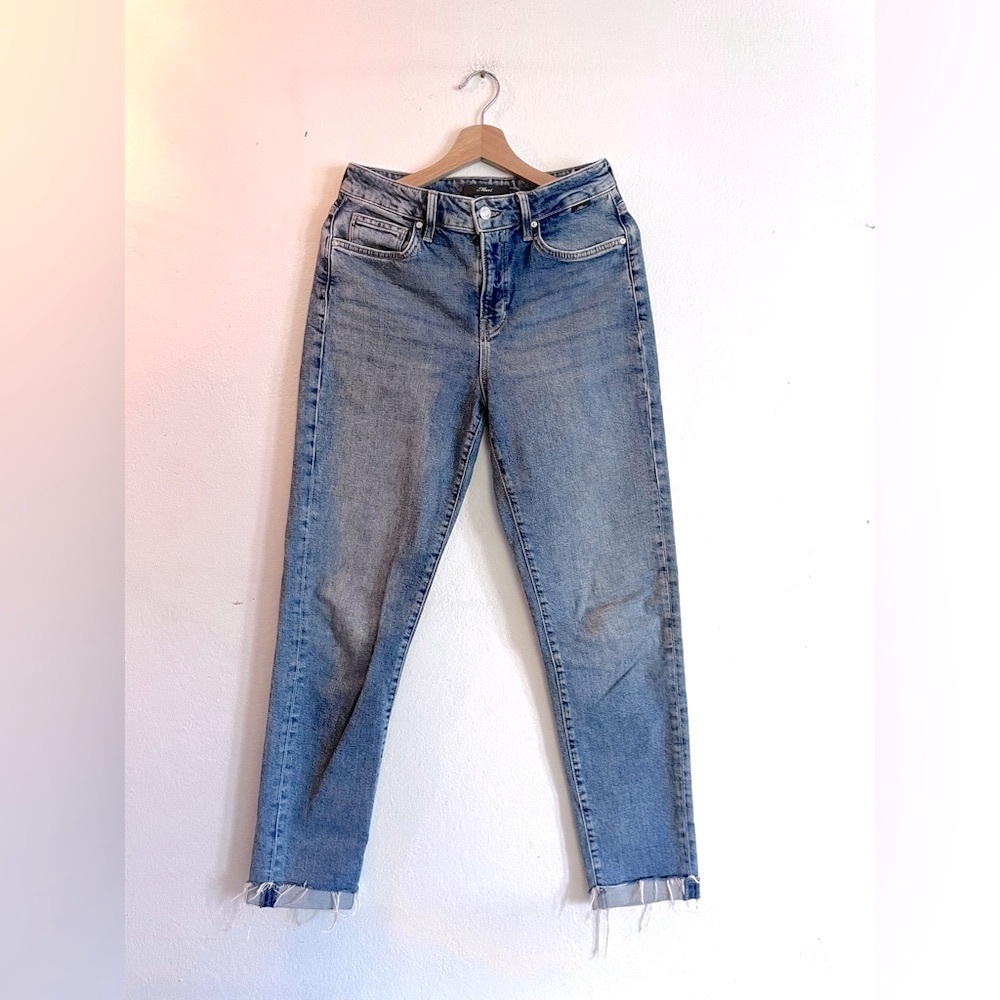MAVI Cindy Mom Jeans w/ Cuffed Raw Hem